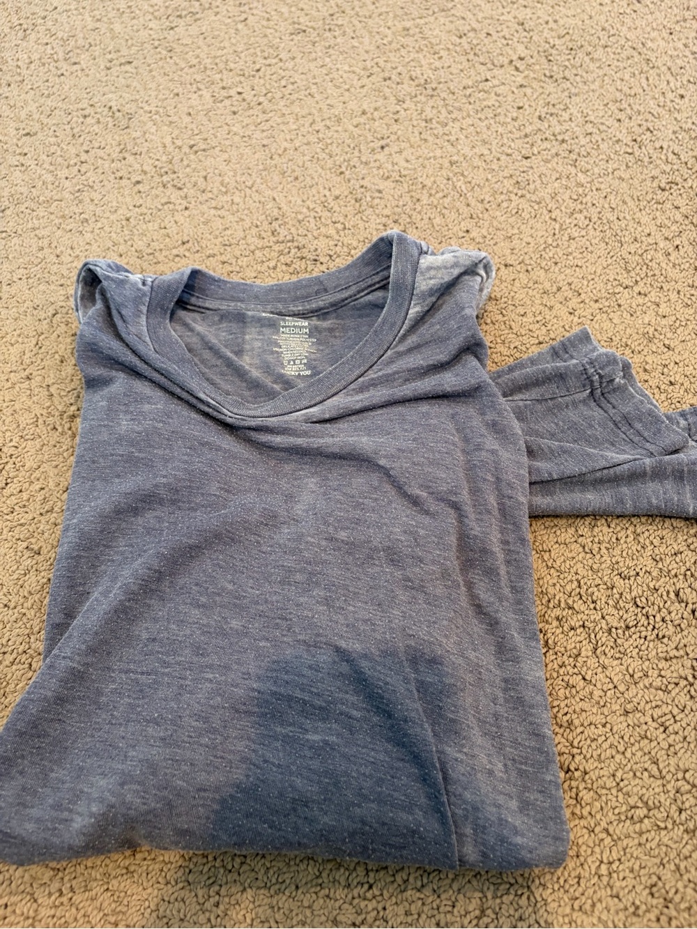 Lucky Brand Heathered Navy Sleepwear Tee